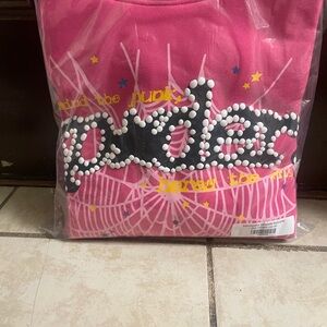 Worldwide spider hoodie pink